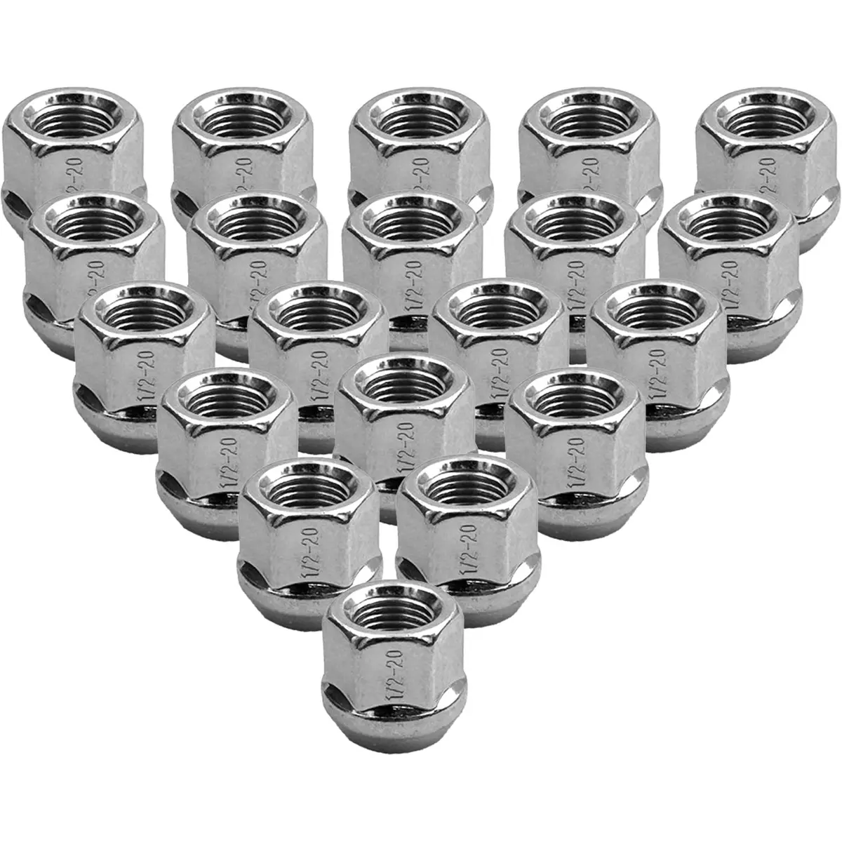 Premium Service 1/2"X20 Open End Bulge Acorn Zinc Wheel Lug Nut 3/4" Hex Pack Of 20 1