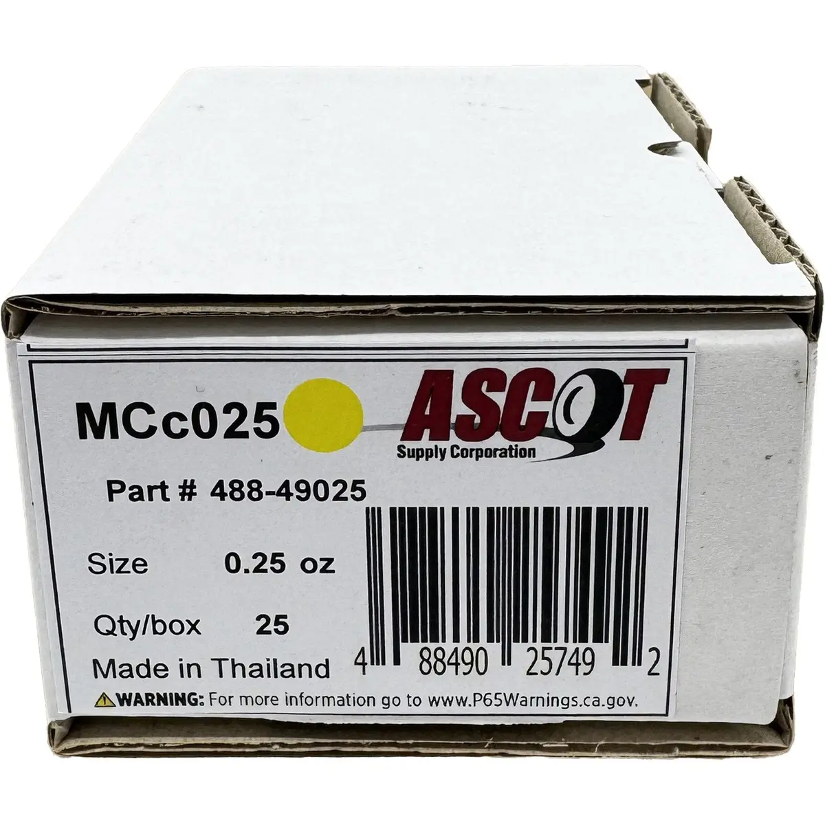 Ascot Mc Style Coated Lead Clip-On Wheel Weight .25Oz - Box Of 25 1