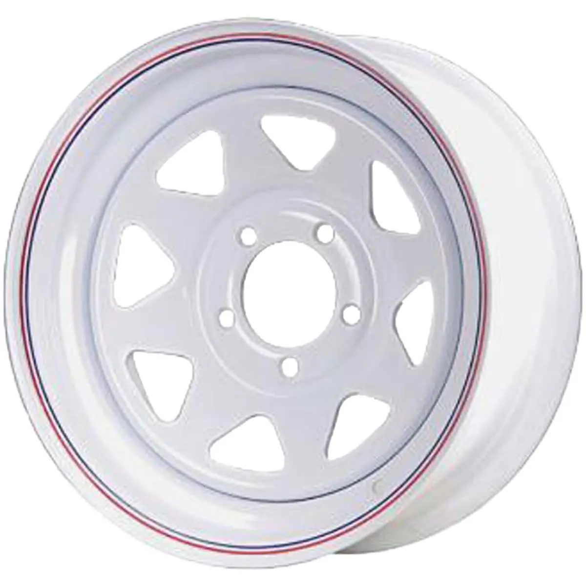 Carlisle 15X6 5 On 5 Spoked Steel Trailer Wheel - White With Pin Stripes 1