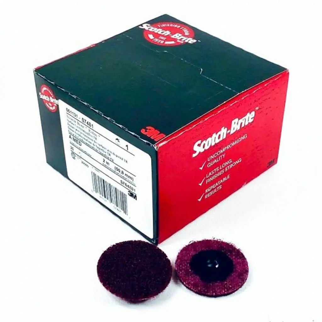 3M 7481 2-Inch Maroon Roloc Surface Conditioning Discs Medium - Box Of 25 1