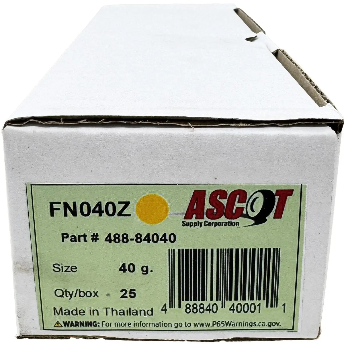 Ascot Fn Style Coated Zinc Clip-On Wheel Weight 40 Gm (1.375Oz) - Box Of 25 1
