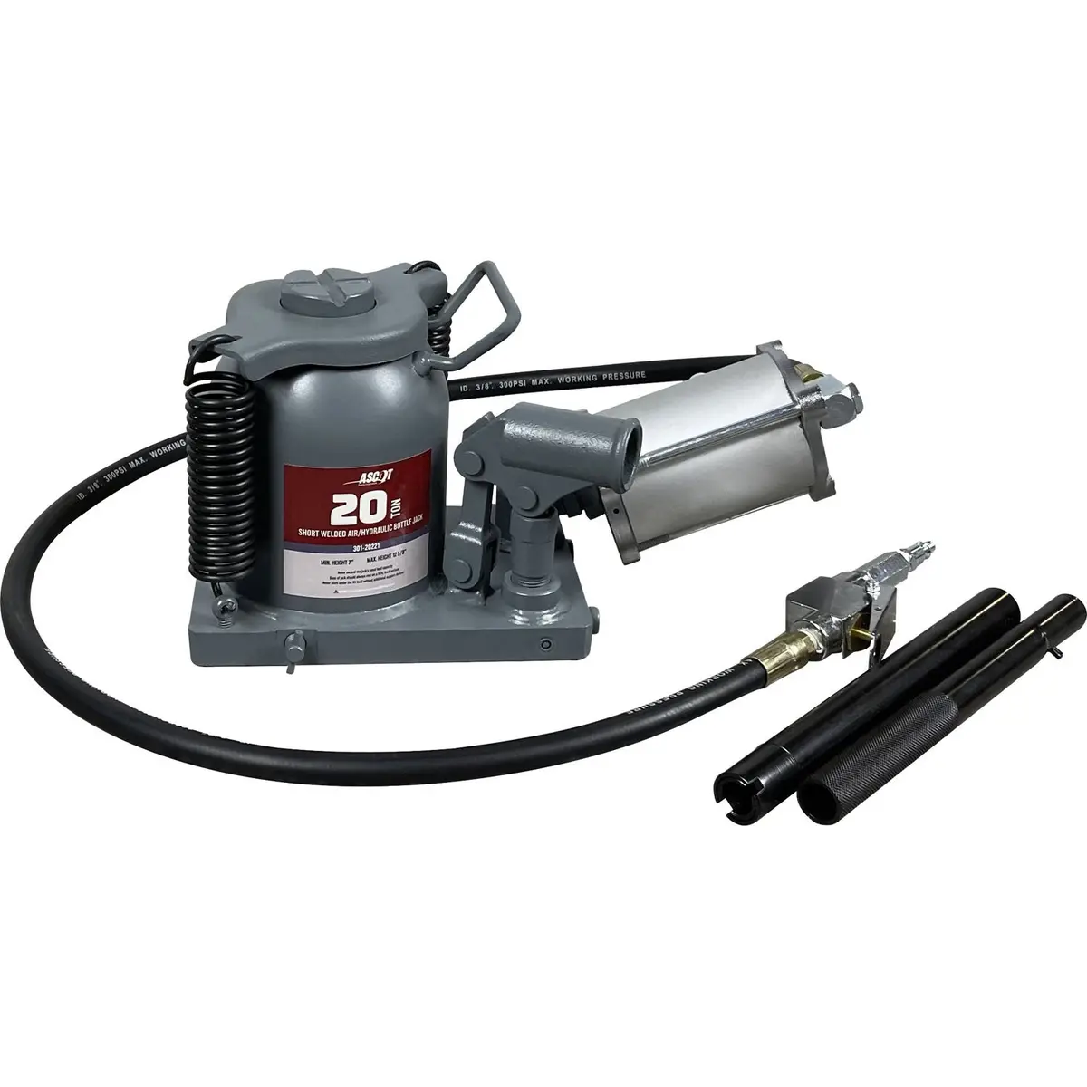 Ascot Professional 20 Ton Short Air/Hydraulic Bottle Jack 1