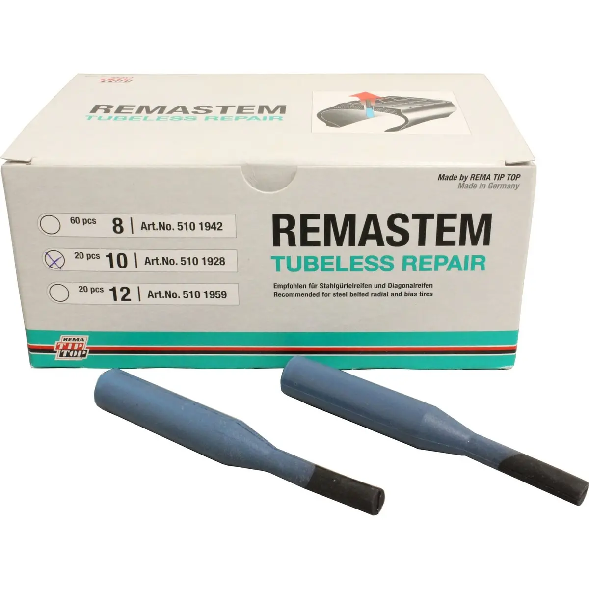 Rema Tip Top Rs-10 Radial Tire Plug Stem Insert 3/8" - Box Of 20 1