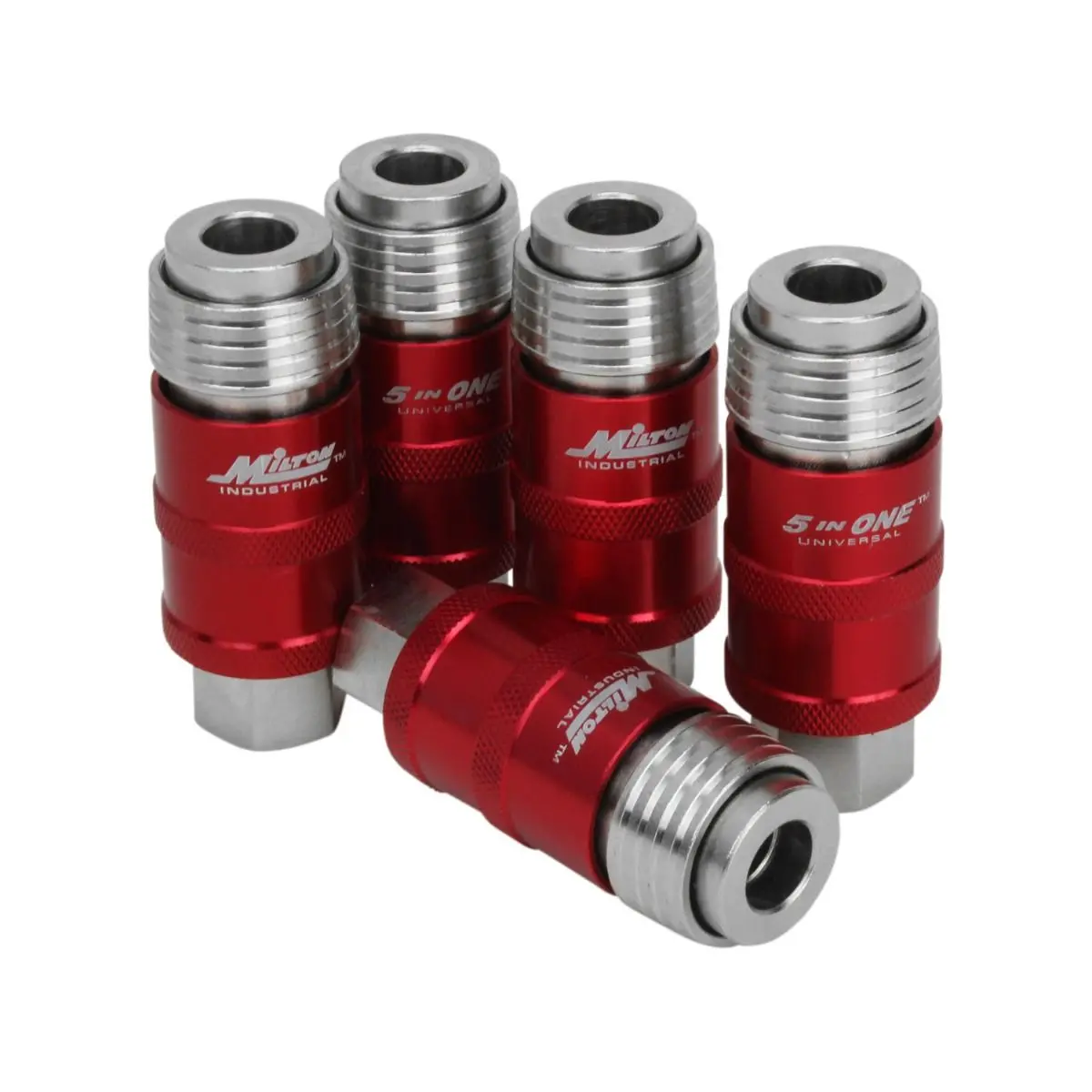 Milton 1750 5 In One Universal Safety Exhaust Quick-Connect Coupler 1/4" Female Npt Pack Of 5 1