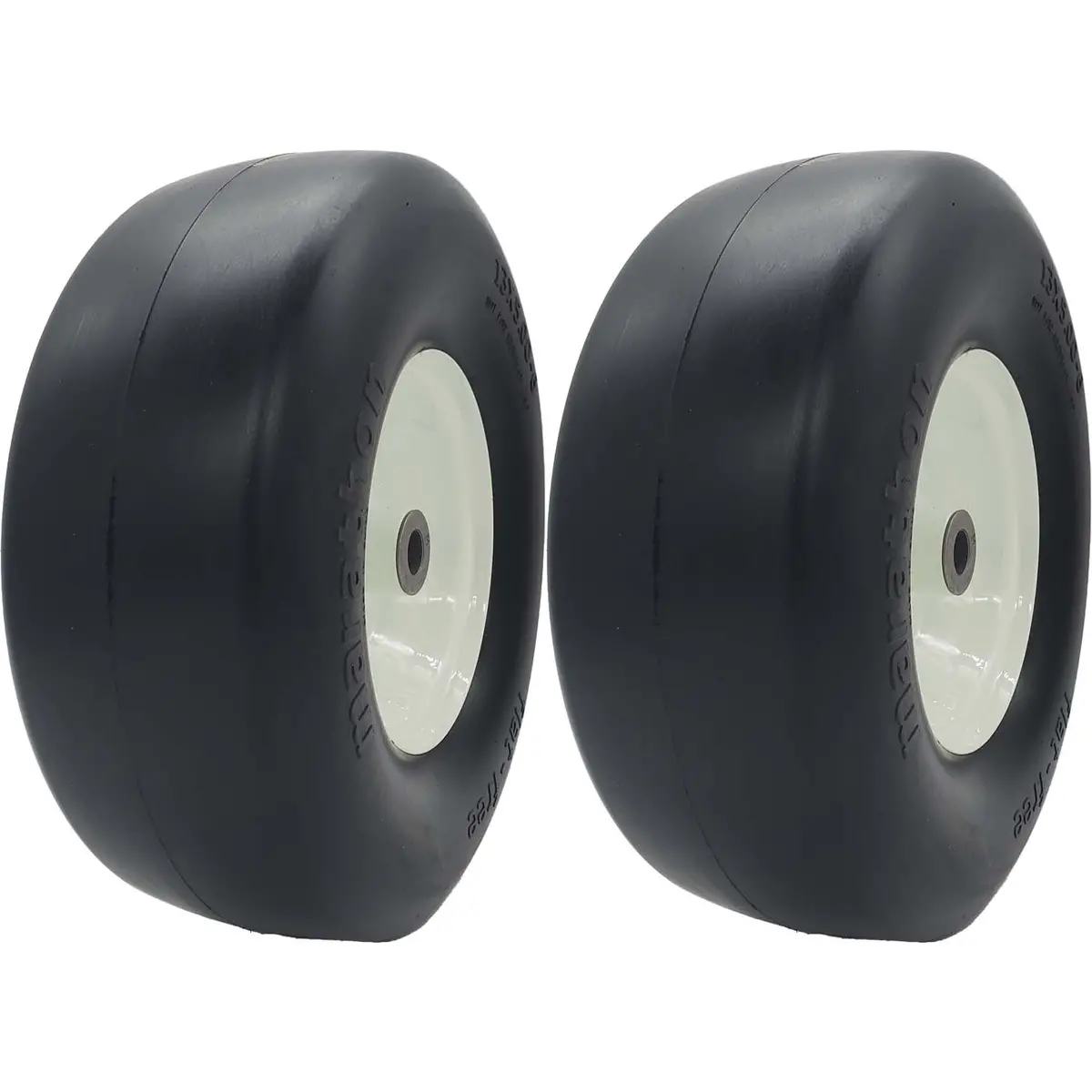 Marathon 30346 Flat Free Smooth Lawn And Garden Tire On Rim 13X5.00-6 Pack Of 2 1