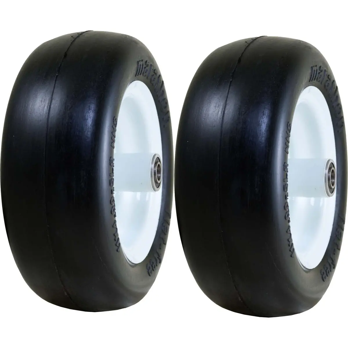 Marathon 01410P Flat Free Smooth Lawn And Garden Tire On Rim 11X4.00-5 Pack Of 2 1