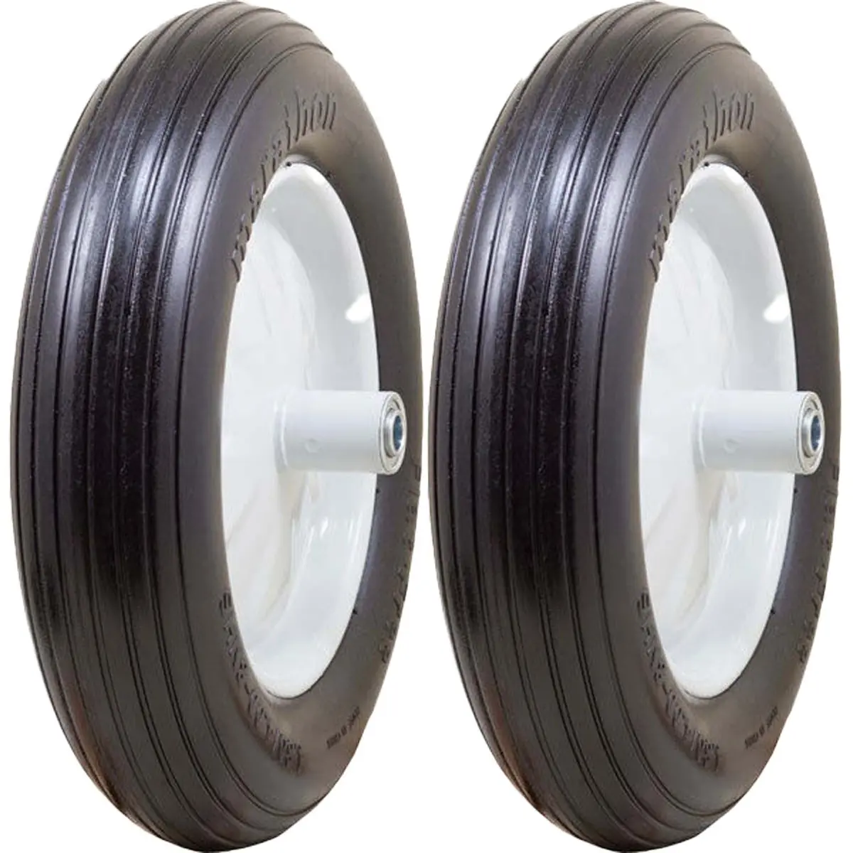 Marathon 00001 Flat Free Ribbed Utility Wheelbarrow Tire 4.80/4.00-8 Pack Of 2 1