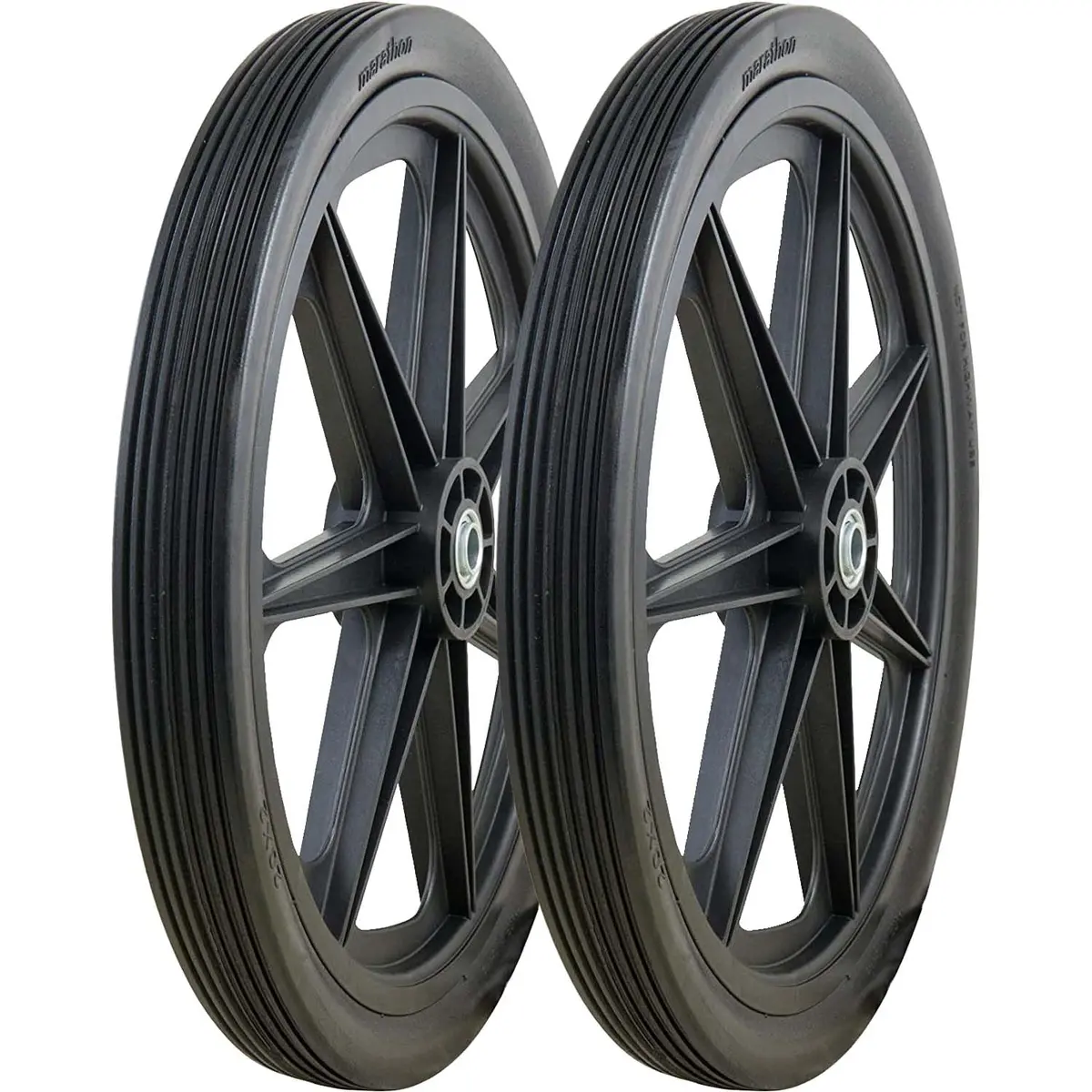 Marathon 92001 Flat Free Ribbed Garden Cart Tire On Rim 20X2 Pack Of 2 1