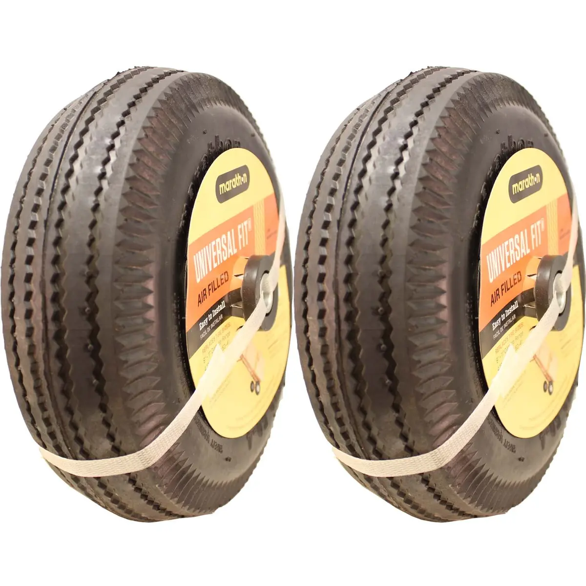 Marathon 20210 Pneumatic Air Universal Fit Utility Tire 4.10/3.50-4 Pack Of 2 1