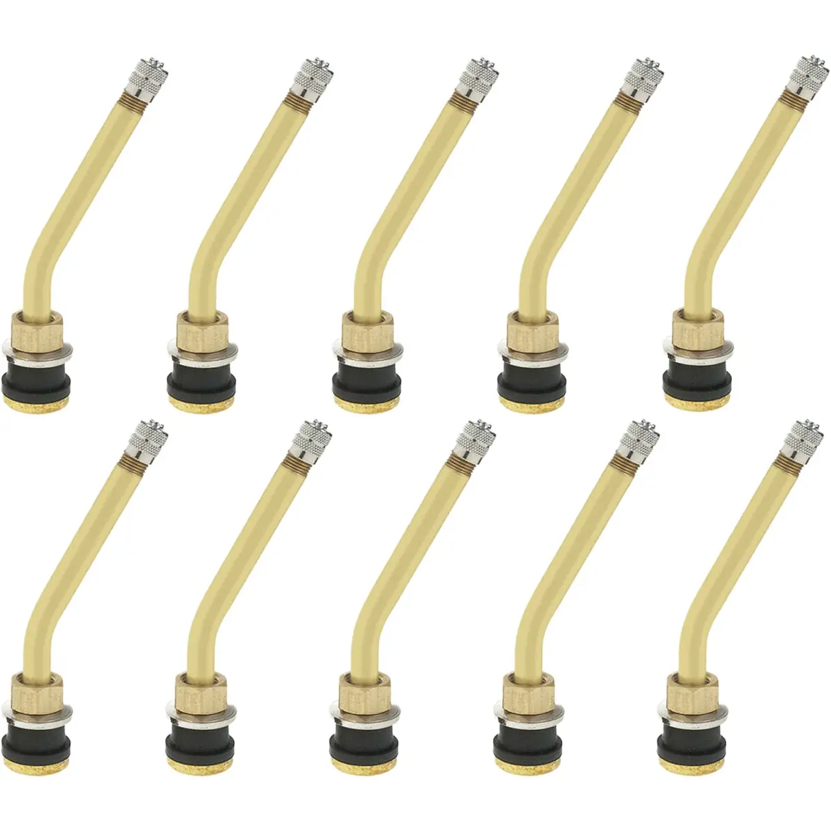 Tv-572F-19 3-3/4" Brass Clamp-In Tubeless Tire Truck Wheel Valve Stem 31° Bend Valve Stem 31° Bend Pack Of 10 1