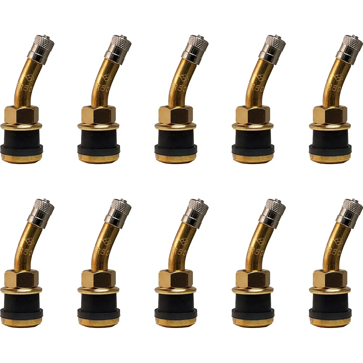 Radial Commander Brass Valve Stem With 23° Bend For .625" Valve Holes Pack Of 10 1
