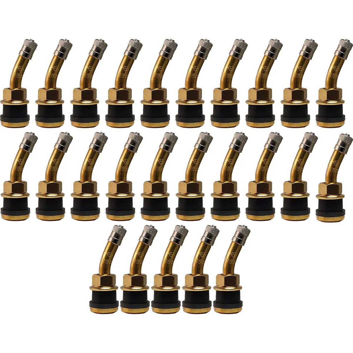 Radial Commander Brass Valve Stem With 23° Bend For .625" Valve Holes Pack Of 25 1