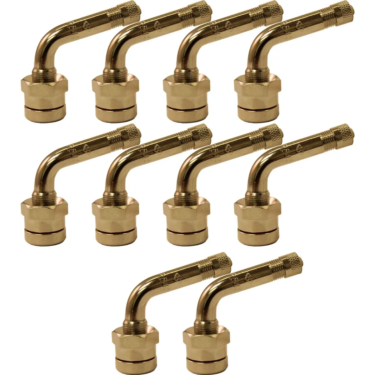 Tr543e  .98" X 1.38" With 75° Bend Aluminum Wheel Truck Valve Stem Pack Of 10 1