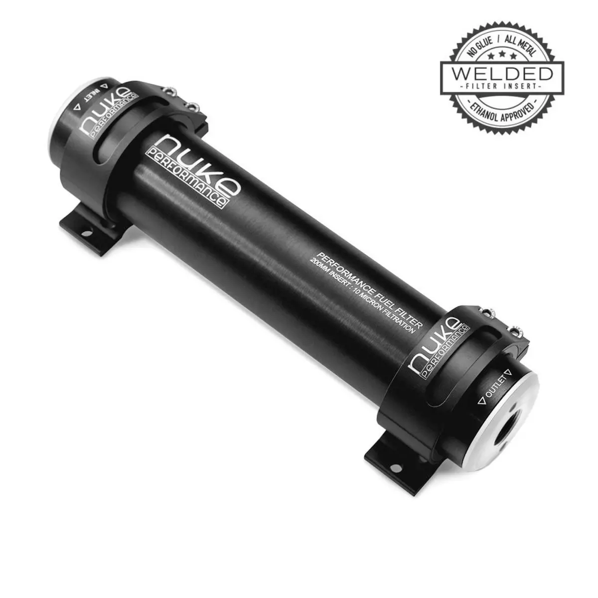 Nuke Performance  Fuel Filter Pf200 10 Micron An-10 - Welded Stainless Steel Element 1