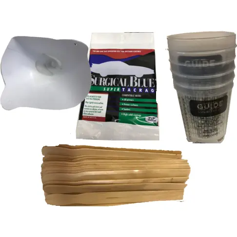 Paint Preparation Kit : Mixing Cups, Strainers, Paint Sticks, Tack Cloth 1