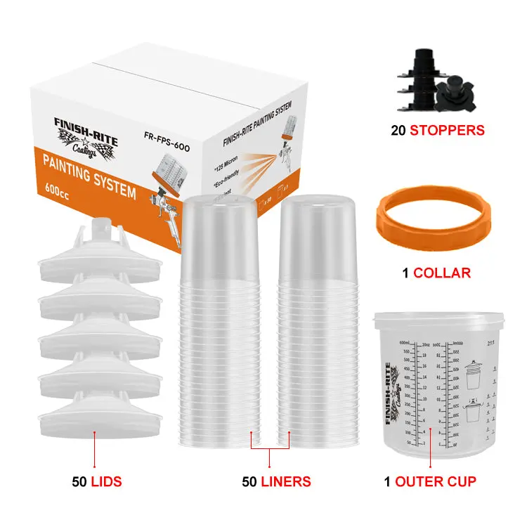 Finish-Rite Pps Cups And Liners  (125 Micron Filters) 300,600,800Ml 1