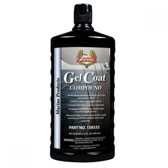 Presta 138532 Gel Coat Compound, 32 Oz Bottle, White 1