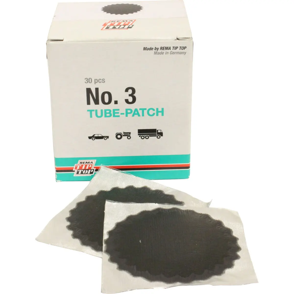 Rema Tip Top B-3 Round Black Edge Tube Patch 2" - Box Of 30 1