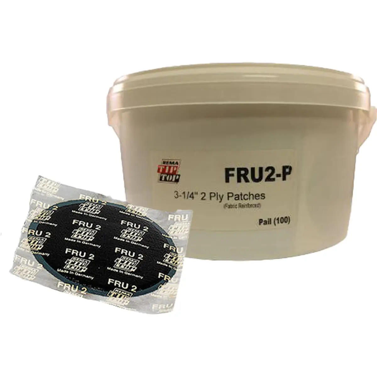 Rema Tip Top Fru2-P Fabric Reinforced Tire Repair Unit 3-1/4" 2Ply Pail Of 100 1