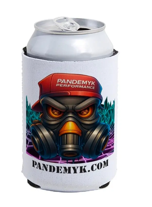 Pandemyk Gas Mask Logo Drink Koozie Holder 2