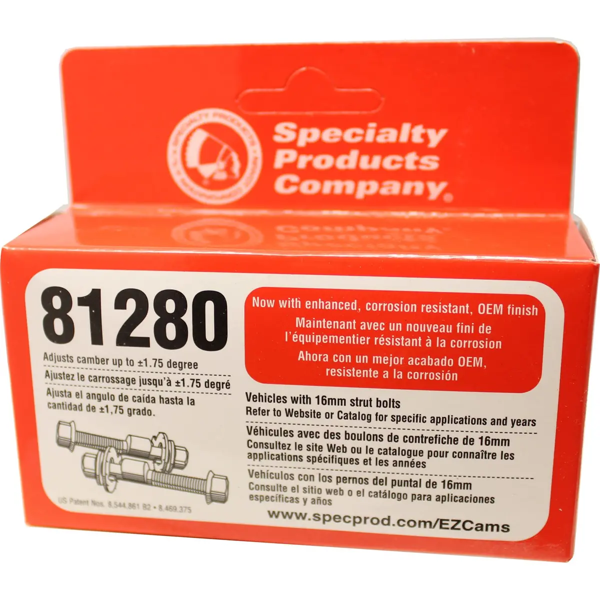 Specialty Spc Peformance 81280 Ez Cam 16Mm Adjustable Camber Bolts +/-1.75 Deg. 1