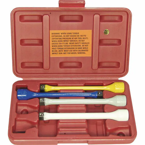 Lock Technology 1450 1/2" Dr. 4 Pc C,E,F,I Torque Stick Extension Set With Case 1