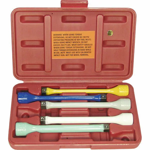 Lock Technology 1460 1/2" Dr. 5 Pc C,E,F,I,Q Torque Stick Extension Set W/ Case 1