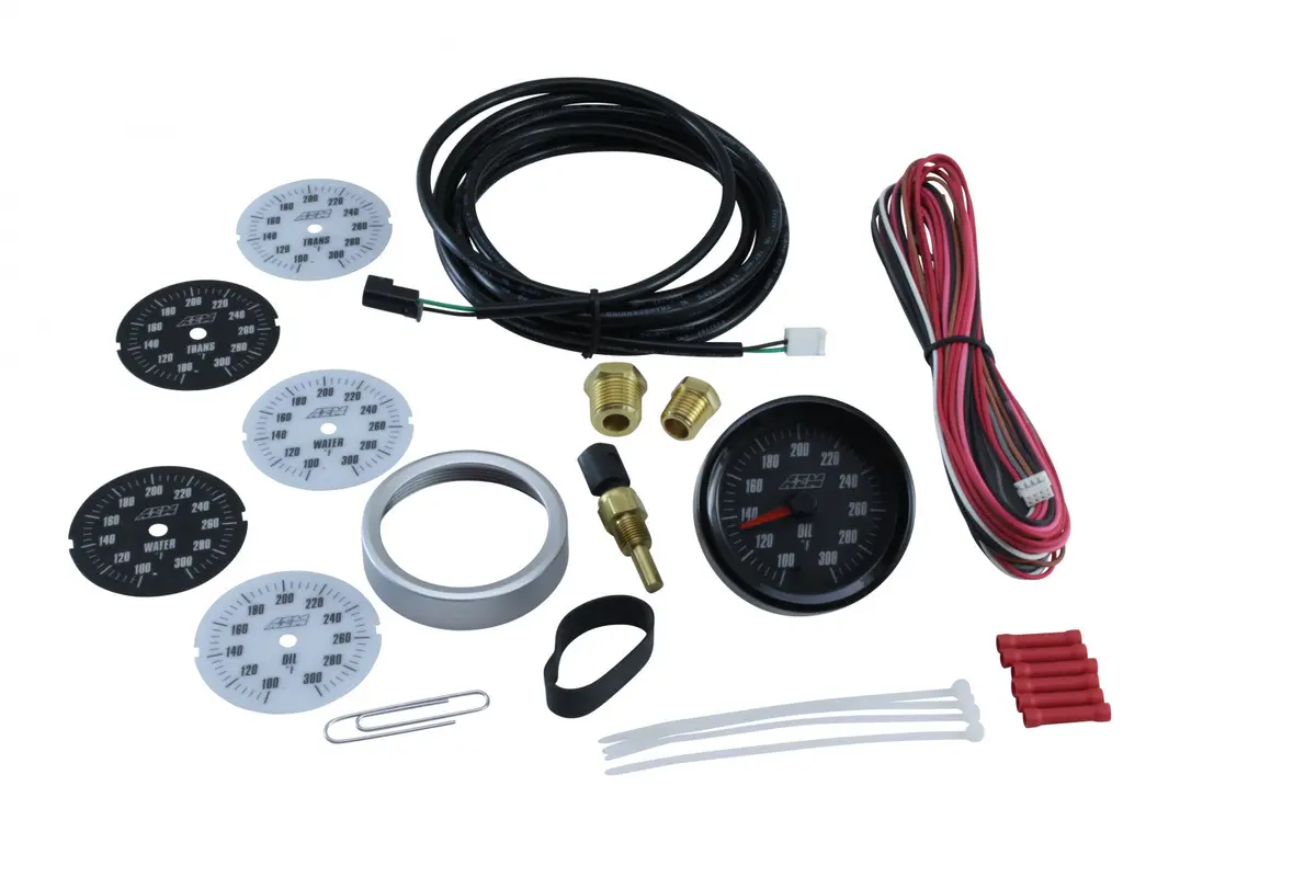 Aem Analog Oil/Transmission/Water Temperature Sae Gauge 100-300F 1
