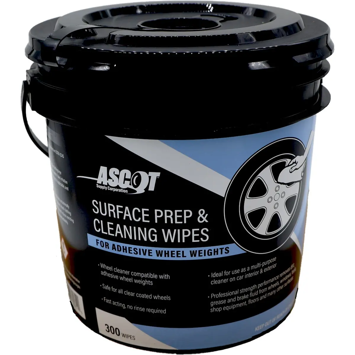 Ascot Surface And Prep Cleaning Wipes For Adhesive Wheel Weights - 300 Wipes 1
