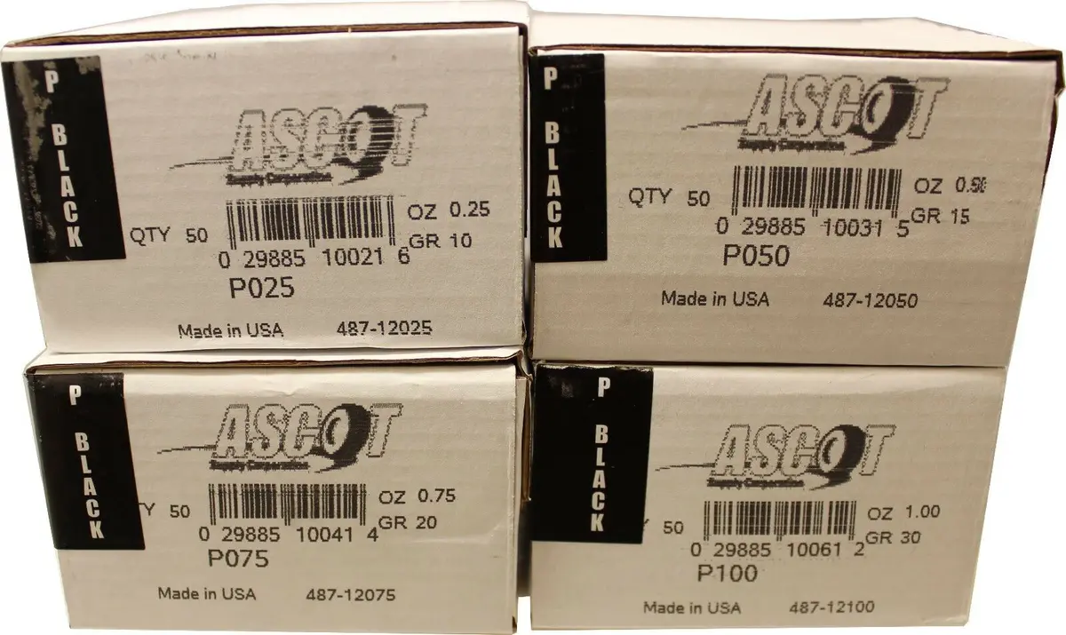 Perfect Equipment P Style Uncoated Lead Wheel Weight Bundle 0.25 - 1.00Oz 1