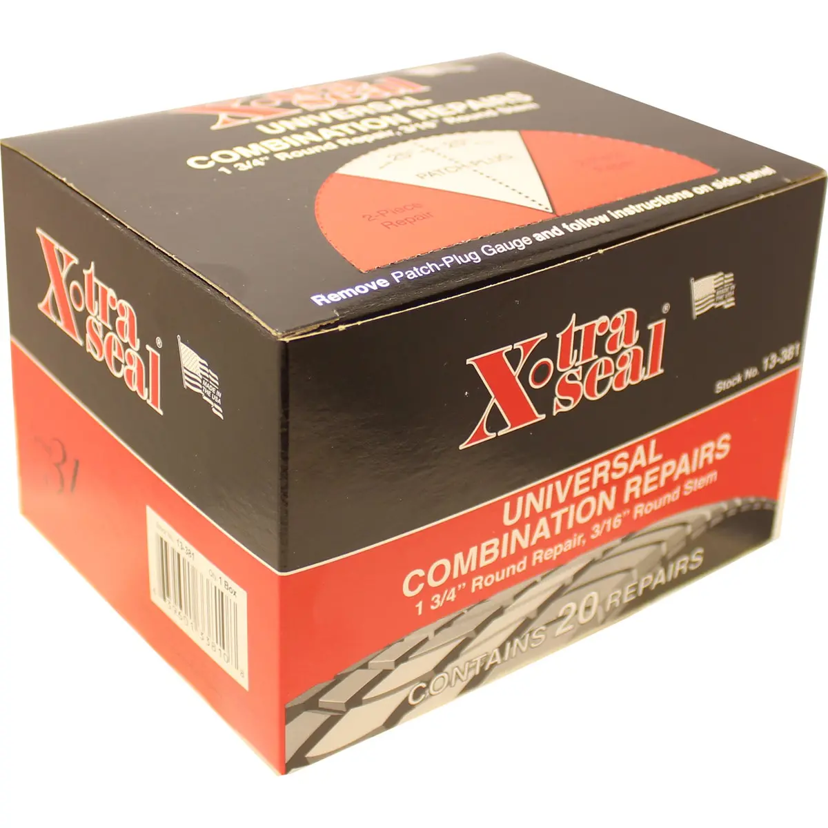 Xtra Seal 13-381 3/16" Universal Tire Patch Plug 1-3/4" Round Patch Box Of 20 1