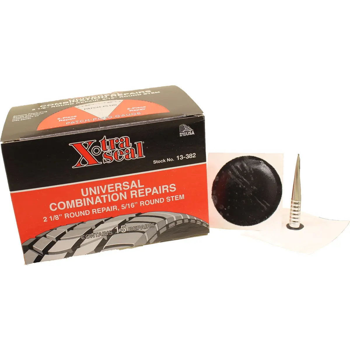 Xtra Seal 13-382 Universal 2-1/8" Round Tire Repair Plug Patch Box Of 15 1