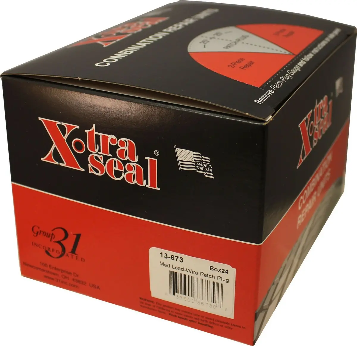 Xtra Seal 13-673 Combination Dipped 2-1/8" X 1/4" Repair Patch Plug Box Of 24 1
