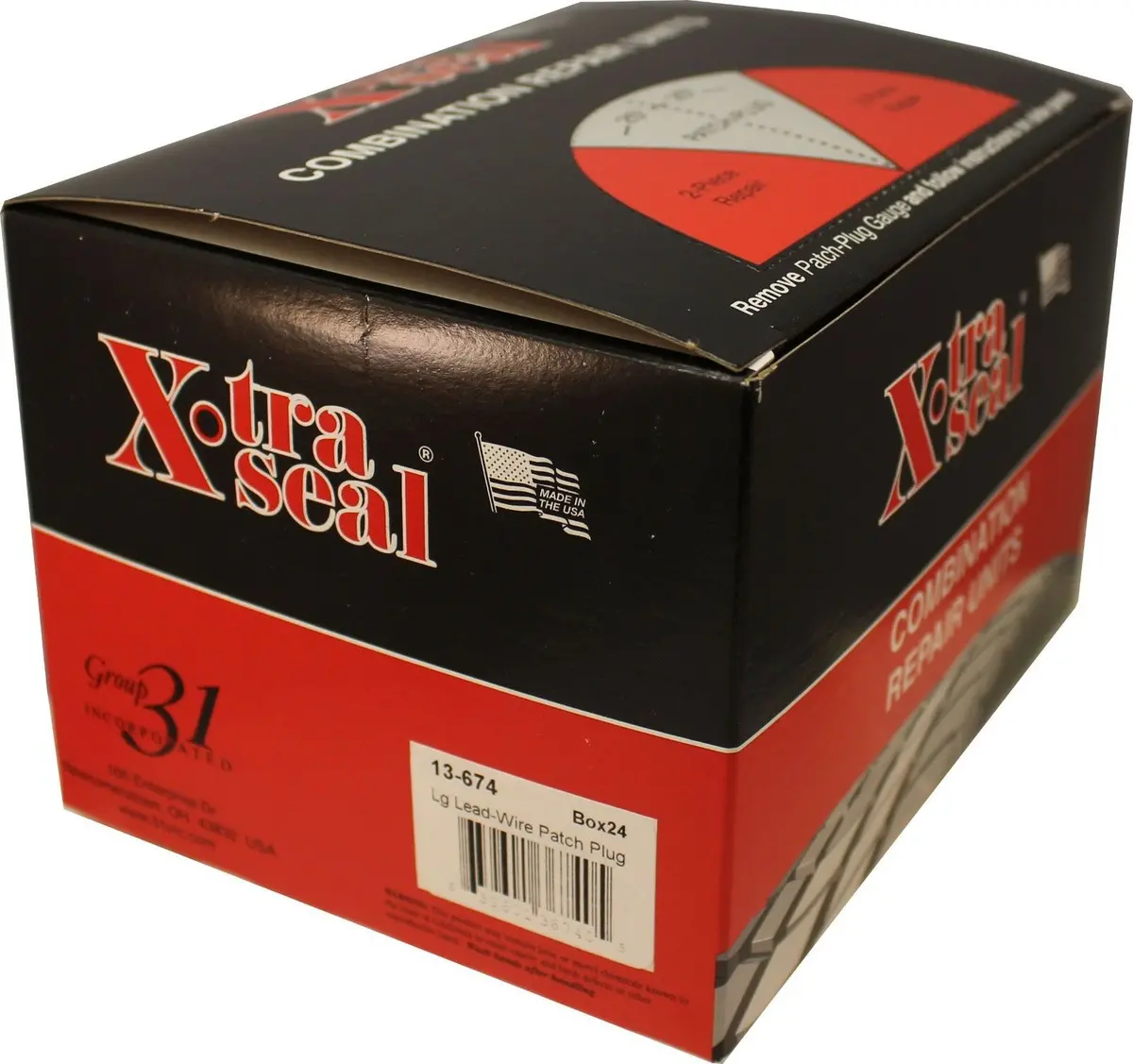 Xtra Seal 13-674 3/8" Lead Wire Combination Patch Plug 2" Patch Box Of 24 1