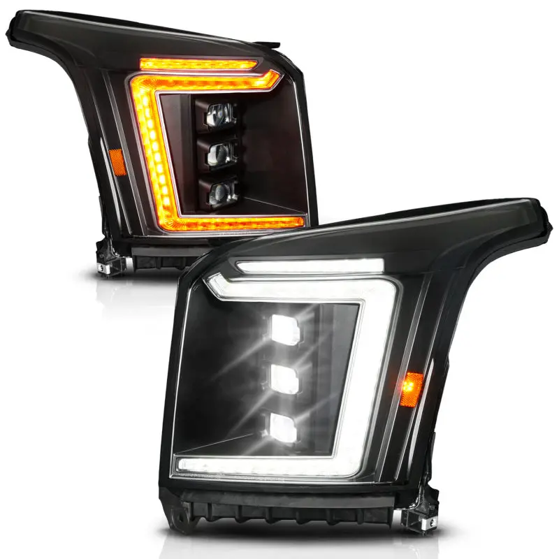 Anzo Full Led Projector Headlights – Passenger Side, Black Housing For 2015–2020 Gmc Yukon (Halogen-Fit Models) 1