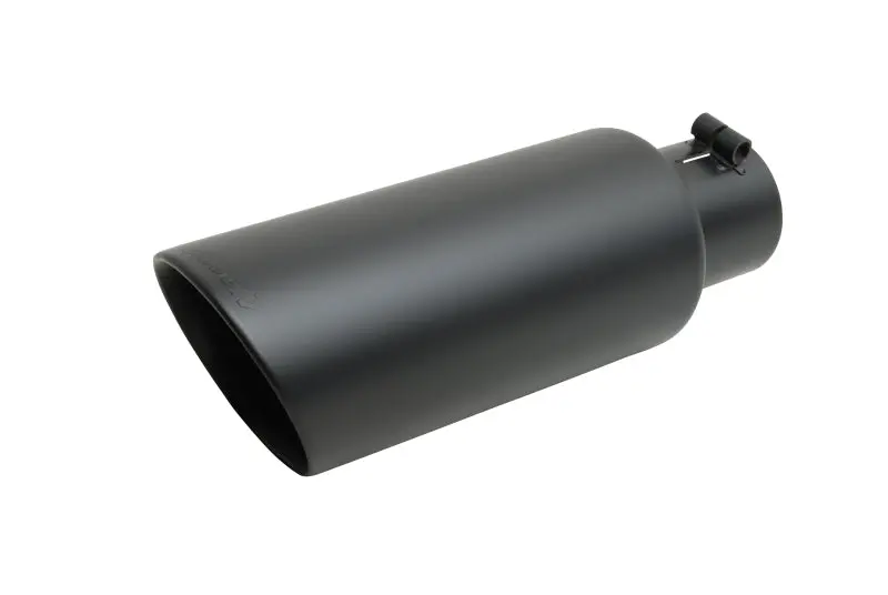 Gibson Dual-Wall Angle-Cut Exhaust Tip — 4" Od, 3" Inlet, 12" Length, Black Ceramic Coating 1