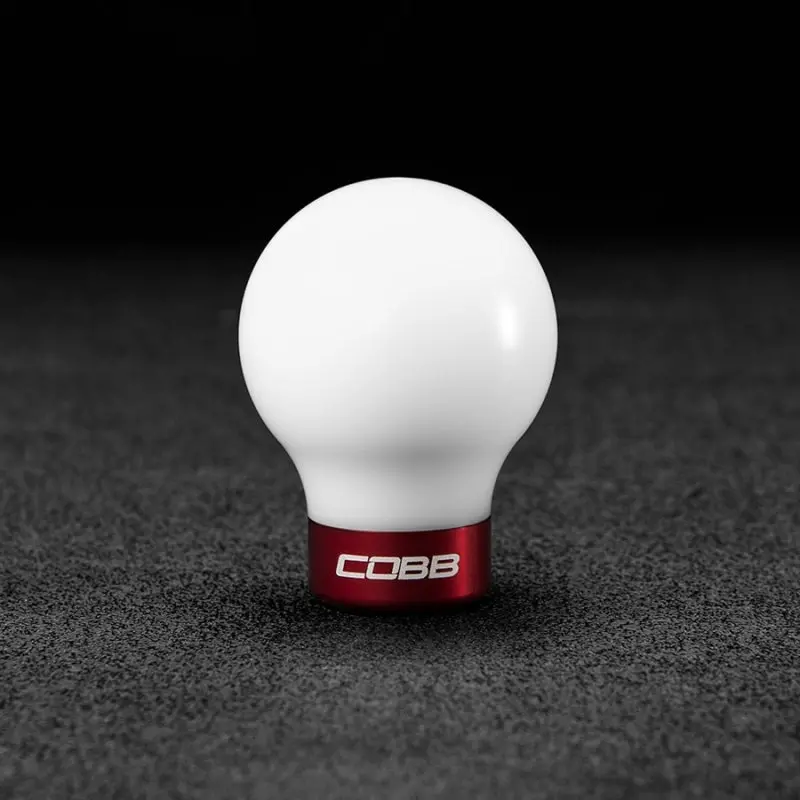 Cobb White Shift Knob With Red Base For 2008–2015 Mitsubishi Lancer Evolution X (Gsr/Mr/Mrt) 1