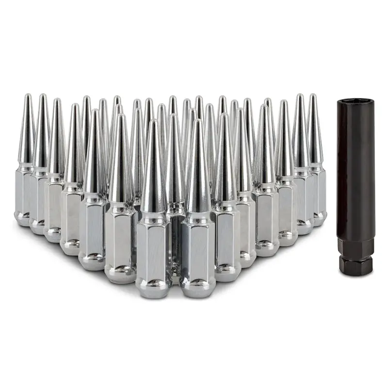 Mishimoto Chrome Spiked Lug Nut Set – M14X1.5, 32-Piece Steel With Steel Core 1