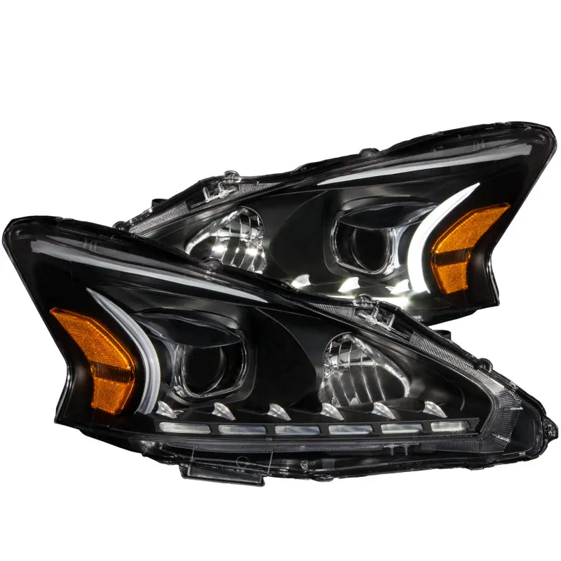 Anzo Projector Headlights For 2013–2014 Nissan Altima – Black Housing With Plank-Style Design 1