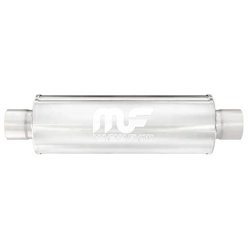 Magnaflow Stainless Steel Performance Muffler – 7X7 Inch Oval, Dual Inlet/Dual Outlet, 14 Inch Length 1