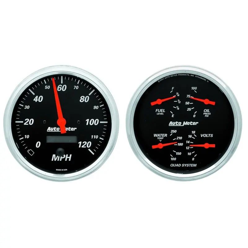Autometer Designer 5In In-Dash Kit Box- Speedo & Elec Oil Press, H2O Temp, Volt, Fuel 1