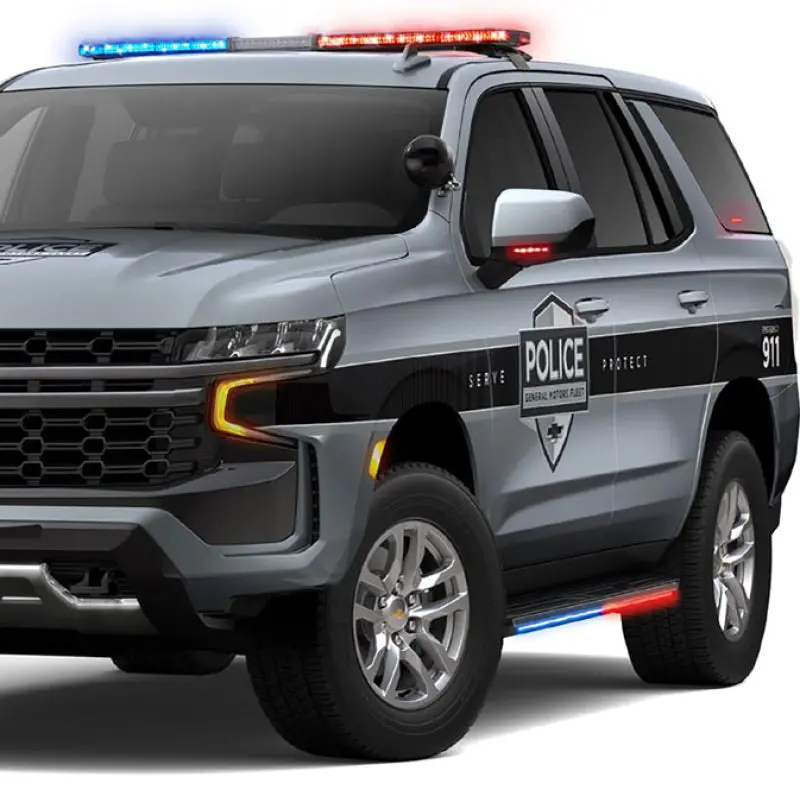 Putco Blade Rocker Sill Protectors For 2015–2023 Chevrolet Tahoe – Red/Blue Accent With White Overprint 1