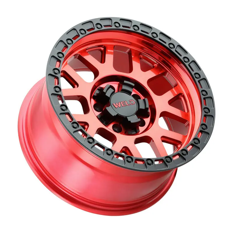 Weld Off-Road W133 Cinch Wheel – 17X9In, 5X114.3/5X127, Et-12, Candy Red & Satin Black Finish 1