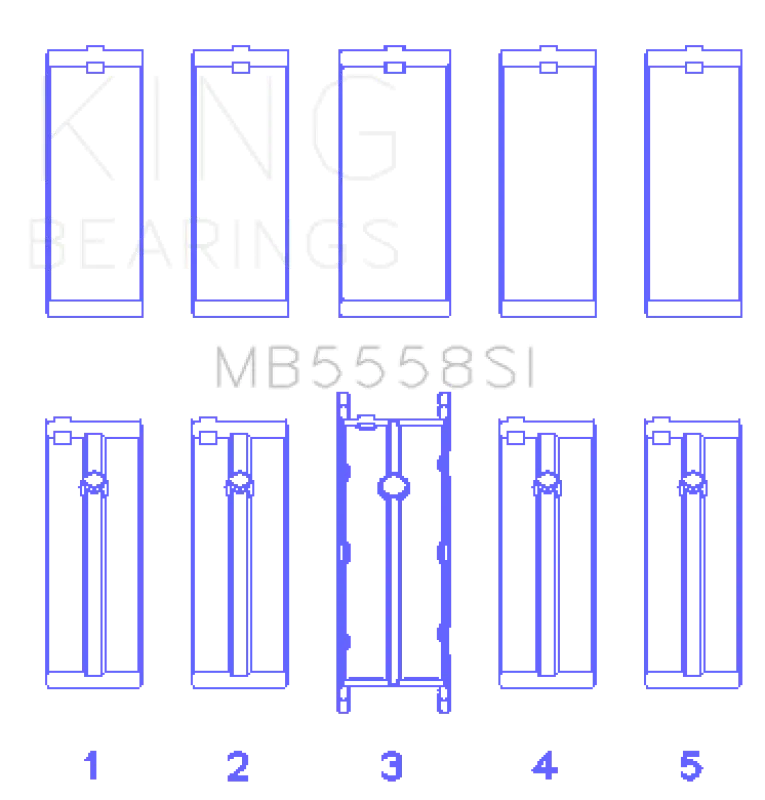 King Engine Bearings Main Bearing Set For Ford R6A/114Ci (1.9L) And 121Ci (2.0L) – Oversize +0.50Mm 1