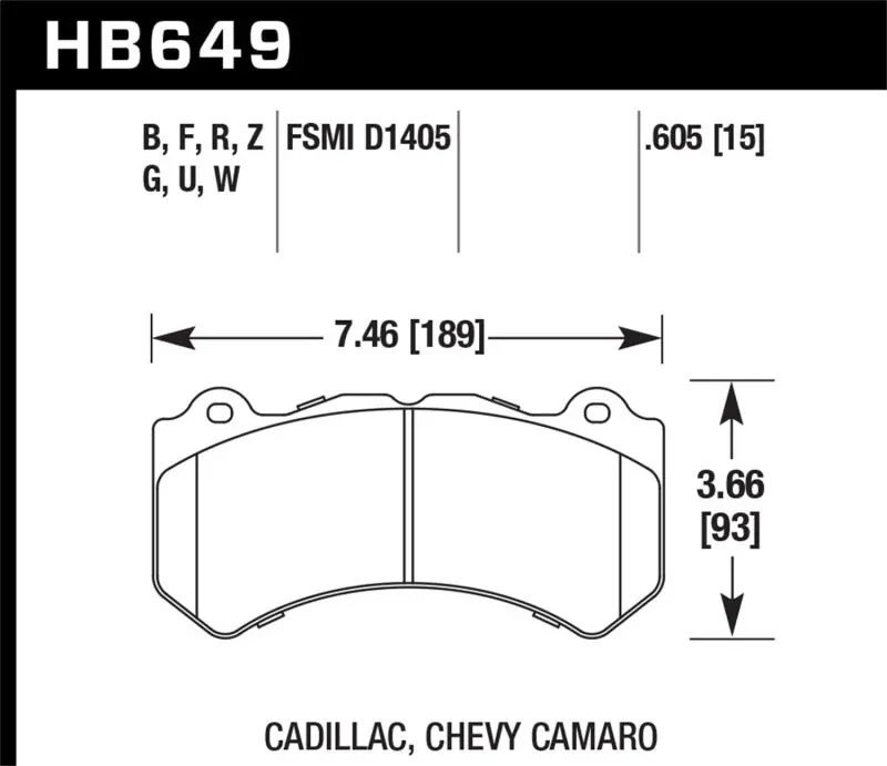 Hawk 08-12 Cadillac Cts-V / 12 Jeep Grand Cherokee (Wk2) Srt8 Dtc-30 Front Race Brake Pads 1
