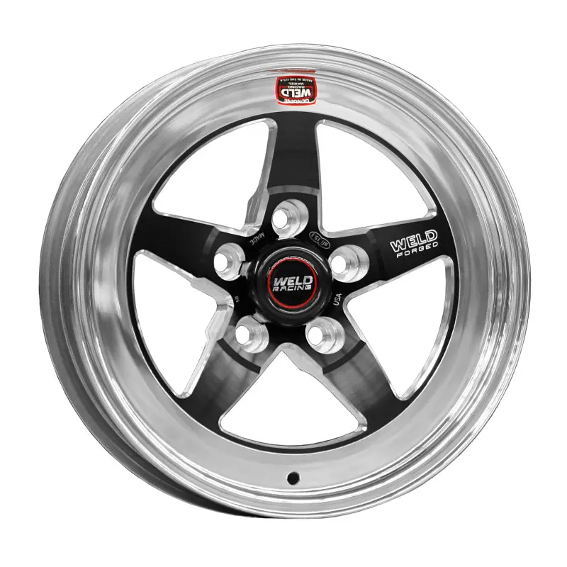 Weld S71 Forged Aluminum Wheel – 15X9.33In, 5X4.5In Bolt Pattern, 4.5In Backspace, Medium Pad Finish – Gloss Black, Non-Beadlock 1