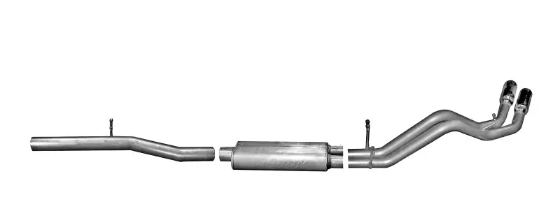 Gibson Cat-Back Dual Exhaust System – Stainless Steel, For 2015–2019 Cadillac Escalade Base (6.2L, 3.5"/2.25") 1