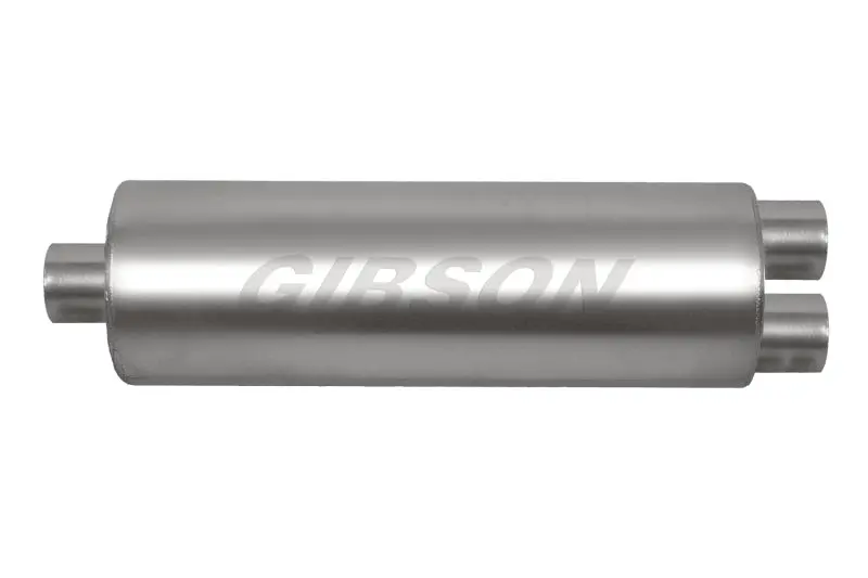 Gibson Sft Superflow Dual Round Stainless Steel Muffler – 8"X24", 3.5" Inlet / 3" Outlet 1